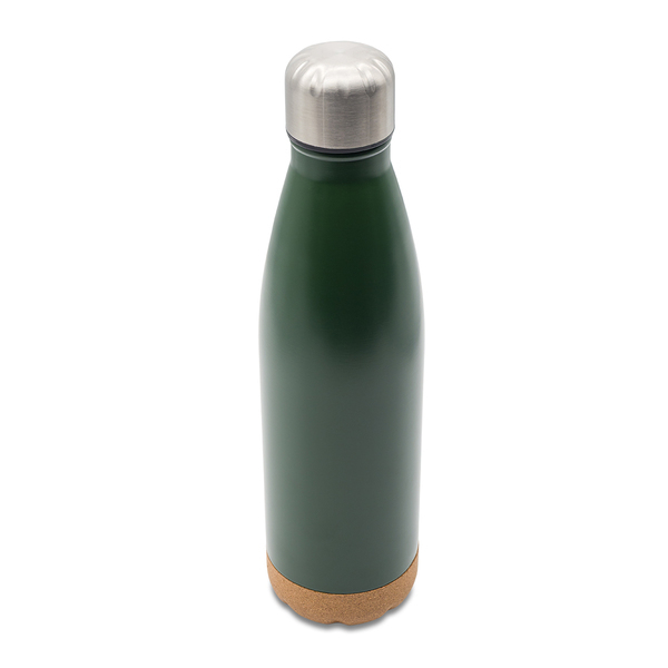 R08445.51 - Butelka próżniowa z korkowym spodem Jowi 500 ml, ciemny zielony