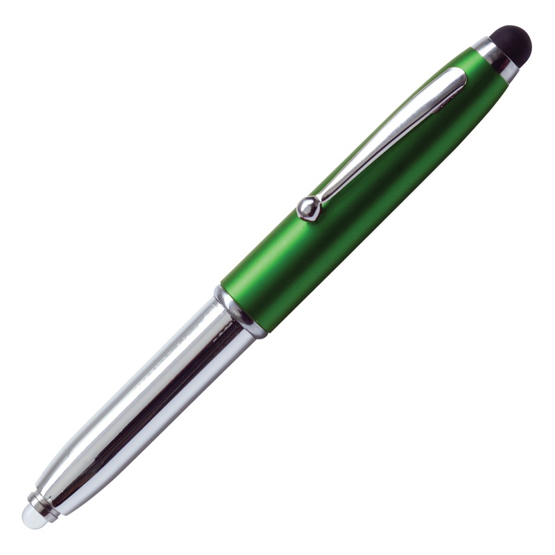 R35650.05 - Długopis – latarka LED Pen Light, zielony/srebrny 