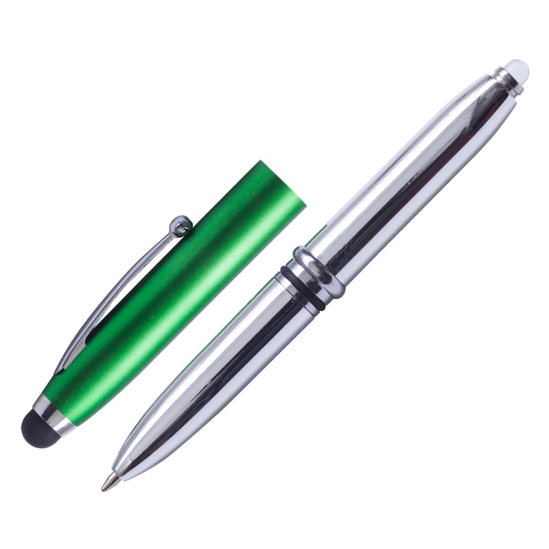 R35650.05 - Długopis – latarka LED Pen Light, zielony/srebrny 