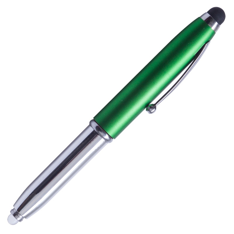 R35650.05 - Długopis – latarka LED Pen Light, zielony/srebrny 
