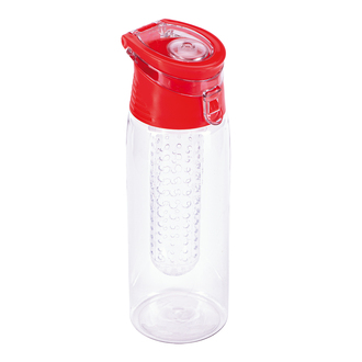 R08313 - Bidon Frutello 700 ml, czerwony/transparentny 